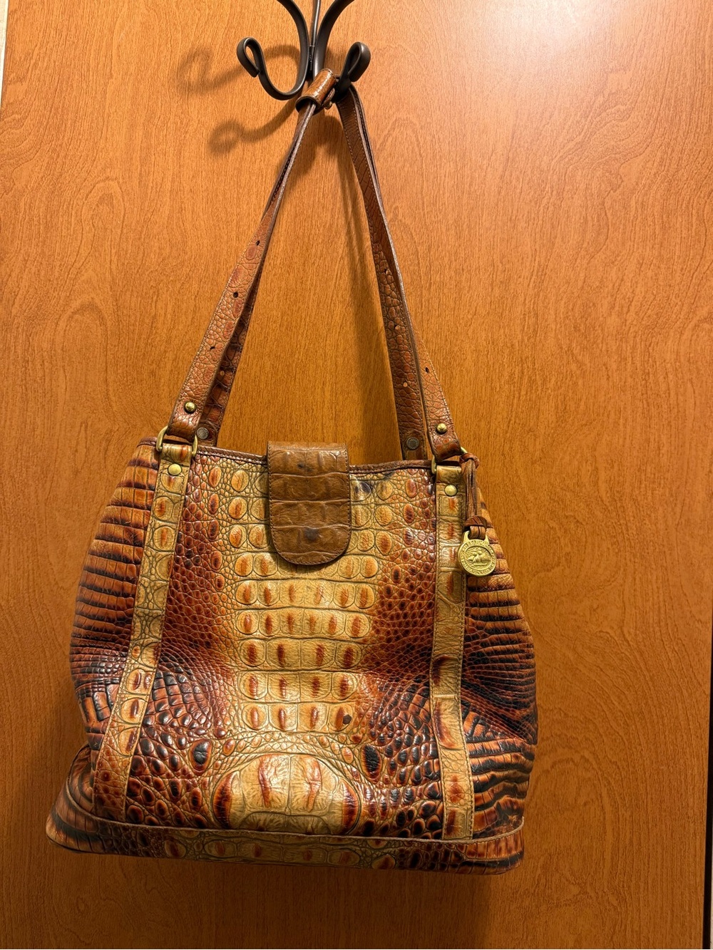 Vintage Brahmin leather shoulder bag Bucketbag